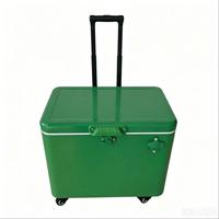 Chariot isotherme portable et pliable 40L/50L, glacière métallique avec roues et poignée de traction pour les fêtes