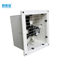 Ventilateur d'extraction carré FAB 220V en acier au carbone, économe en énergie, silencieux, étanche à la pluie, avec persiennes pour usine, atelier, bâtiment commercial - Nouveau