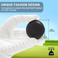 Marqueurs de balle de golf magnétiques durables en cuir PU et métal, écologiques, avec logo personnalisé - Accessoires de golf personnalisés