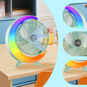 Lưỡi liềm đầy màu sắc ánh sáng có thể sạc lại Bàn <span class=keywords><strong>Fan</strong></span> tiếng ồn thấp 3 tốc độ <span class=keywords><strong>USB</strong></span> Tabletop <span class=keywords><strong>fan</strong></span> đối với văn phòng nhà sử dụng - Product Image 4