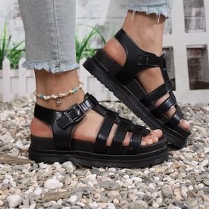 Women Summer Woven Hollow Roman <b>Sandals</b> New Open-Toe Platform Beach <b>Sandals</b> - Product Image 4