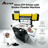 Impresora DTF Acetek de 60 cm con 4 cabezales Epson I3200 Xp600, placa Hoson verificada por el fabricante y máquina automática de agitación de polvo