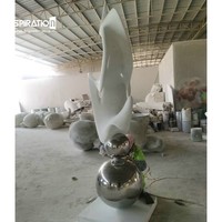 Sculpture murale abstraite moderne en FRP, élégante texture circulaire en fibre de verre pour le mur de fond de réception de bureau