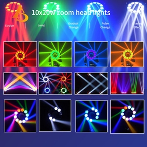 AICPOSE Luz Móvil LED 10x20W para Discoteca, Fiesta, Escenario, Ojos de Abeja Grandes, Luz Móvil con Zoom - Product Image 4