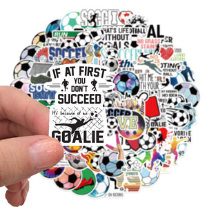 100 pezzi di amore calcio calcio Logo adesivi decorativi per la palla parete portatile auto impermeabile PVC <span class=keywords><strong>Sport</strong></span> Label Pack - Product Image 4