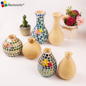 Buenoarte Pot à pinceaux moderne, vase, base en bois, pour la création de mosaïque en verre DIY et la décoration de la pièce, jouet éducatif - Product Image 4