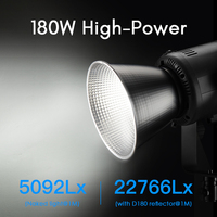 TOLIFO-Éclairage professionnel de tournage en direct LED COB X-180RGB RGB bi-couleur pour studio de photographie et vidéo, éclairage DMX 180W