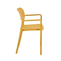 Chaise de salle à manger en plastique empilable à bas prix, incassable, pour extérieur, avec accoudoirs