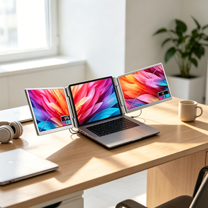 จอภาพพกพา USB C ขนาด 14 นิ้ว IPS FHD 1920x1200 จอเสริมสำหรับแล็ปท็อป แบบ Type-C HDMI จอแสดงผลที่สอง เสียบแล้วใช้งานได้ทันที ไม่ต้องใช้ไดรเวอร์ - Product Image 1