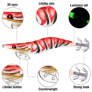 Señuelos artificiales Jigging 2,0 #2.5.0 #3,0 # anzuelos de calamar cebo de Pesca de Mar pulpo sepia luminosa <span class=keywords><strong>EGI</strong></span> - Product Image 2