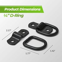 Ancrages de fixation en acier au carbone avec anneau en D, capacité de 2400 lb, robustes, pour remorque, camionnette, fourgonnette, VTT, SUV, camping-car, bateau, moto, couleur noire