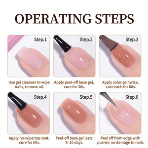HS OEM Base Coat en <span class=keywords><strong>Gel</strong></span> Fácil de Despegar 7ml Sin Limpieza Removible por Inmersión Cumple con las Normas de la UE UV LED para Salón de Uñas - Product Image 2