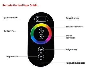 Contrôleur <span class=keywords><strong>Led</strong></span> Bande Lumineuse COB Gradateur Haute Puissance 5V 12V 24V 30A Double Couleur CCT <span class=keywords><strong>RGB</strong></span> RGBW RGBWC Télécommande Tactile Sans Fil - Product Image 4