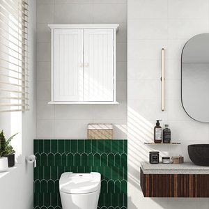 <span class=keywords><strong>Armoire</strong></span> de salle de bain <span class=keywords><strong>murale</strong></span> <span class=keywords><strong>à</strong></span> deux portes, <span class=keywords><strong>armoire</strong></span> <span class=keywords><strong>murale</strong></span> blanche, <span class=keywords><strong>armoire</strong></span> <span class=keywords><strong>à</strong></span> médicaments en <span class=keywords><strong>bois</strong></span>, rangement - Product Image 2