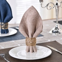 Anneau de serviette en métal de luxe léger, design moderne et créatif, boucle en fil métallique, facile à nettoyer, idéal pour restaurant, mariage, fête