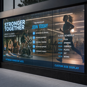 Transparent LED Film Screen for Gym Glass Window Custom Project Display