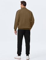 Ensemble décontracté 2 pièces pour homme : chemise de sport légère à quatre manches et pantalon ajusté, avec pull semi-zippé à boutons
