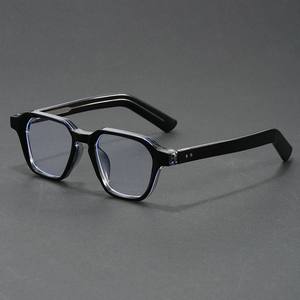 Marcos de ojos sólidos duraderos para hombres, bloqueador de luz azul, inserto de Metal, Retro, cuadrado pequeño, Tawny Blue <span class=keywords><strong>Optica</strong></span> 2025 - Product Image 2