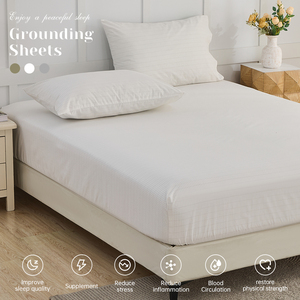 Lenzuolo con Angoli in Cotone Organico Antistatico con Filo d'Argento 10% per Messa a Terra, Disponibilità Immediata, Spedizione Diretta, Taglie USA - Product Image 4