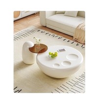 Ensemble de table basse en forme de patte de chat, table basse moderne simple avec table d'appoint, petit appartement, salon, style créatif, luxe léger, crème
