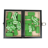 Jeu de dominos de voyage personnalisé écologique en cuir PU de luxe, double six, avec logo, vente en gros