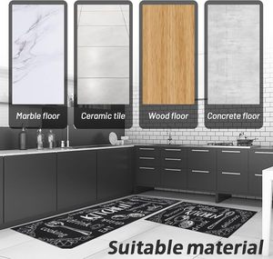 Tapis de cuisine moderne antidérapant en 2 pièces, lavable, épais et rembourré, en polyester absorbant l'eau, adapté aux animaux domestiques, conception OEM - Product Image 5