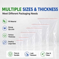 Sacs d'emballage en gros pour usine, sacs en plastique refermables réutilisables, sacs transparents à fermeture éclair pour aliments et câbles de données