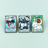 Bros Pin Pakaian Kreatif Bergambar Kartun Animasi Jepang Totoro Inuyasha Naga Putih, Teknik Tetesan Minyak, Bentuk Persegi Panjang, Cocok untuk Semua Gaya