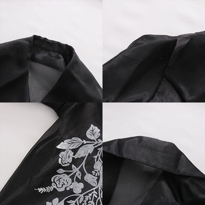 Elegante Weiße Bluse mit Blumenstickerei für Damen, Wickelbluse mit Revers, Taillengürtel und Bischofärmeln, Transparente Business-Bürobluse im Großhandel - Product Image 3
