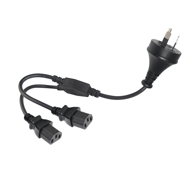 0.75*3C Australian Home Appliance Saa Power Plug 3-Prong Cord Electric Grill C13 Extension Leads Cable Splitter