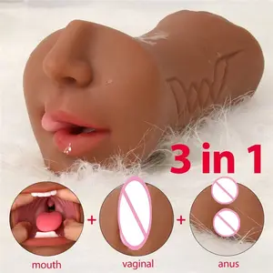 3 In 1 Male Masturbator Realistic Pocket Pussy Stroker Masturbadores Masculinos