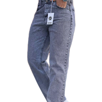 Pantalones vaqueros rectos Vintage ajustados para hombre, informales, elásticos, ecológicos, de cintura media, suavizante de peso pesado, ropa de calle