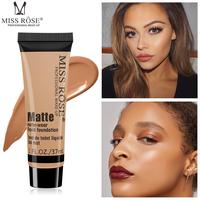 Miss Rose Vegan Foundation Concealer Set Poudre pressée mate imperméable liquide pour peau foncée Hydratant longue durée Blanchissant