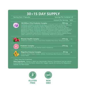 OEM ODM Capsules probiotiques pour femmes Canneberge pour l'équilibre du pH féminin Probiotique de soutien digestif pour la santé intime - Product Image 2