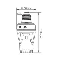 Portalámparas con Sensor PIR E27, 360 Grados, 60W, 110-240VAC, Alcance Ajustable de 6m, 2000LUX, para Interruptor de Luz de Pasillo o Escalera