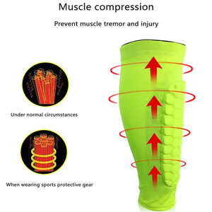 Chất lượng cao EVA bóng đá bảo vệ ống chân tổ ong bóng đá Dây đeo cú đúp Hỗ trợ miếng đệm bê nén tay áo để bảo vệ - Product Image 4