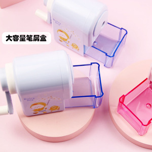 Deli Pencil Sharpener 0641A Manual Hand Crank With Large Shavings Box For Student Office Use - Product Image 1