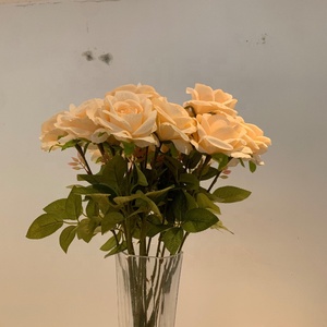Flores artificiales de seda de un solo tallo para boda, Rosa melocotón, rosa, para Acción de Gracias, graduación, Pascua, 2017 - Product Image 3