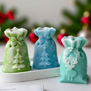 DIY 3D Christmas Gift Bag Silicone Candle <b>Mold</b> Christmas Elk Decorations Gift Casting Mould DIY Handmade Candle Making - Product Image 6