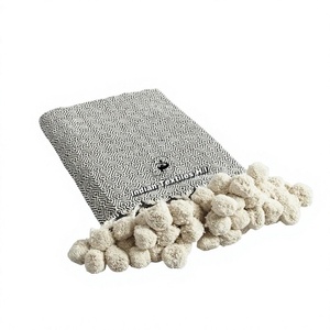 Plaid en coton à pompons de style nordique, motifs décoratifs indiens personnalisés, pour la literie et la décoration intérieure - Product Image 2