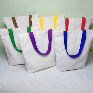 Bolsa de Mano Resistente de 35*40*<span class=keywords><strong>10</strong></span> cm para Manualidades, Bolsos de Lona de <span class=keywords><strong>10</strong></span> oz para Mujer, Bolsas de Compras Personalizadas con Asa Colorida - Product Image 1