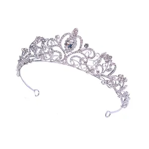 Diskon besar-besaran 2024 mahkota pesta pernikahan modis tiara berlian imitasi untuk hadiah Valentine