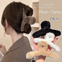 Barrette à cheveux en peluche élégante en cristal de Yiwu, design requin, haute qualité, volume des cheveux à l'arrière de la tête, super grande taille, Mao