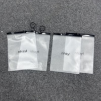Sac à fermeture éclair en PVC translucide, emballage personnalisé pour bijoux, sac à fermeture éclair en PVC givré pour emballage cosmétique, sac à fermeture éclair multi-tailles