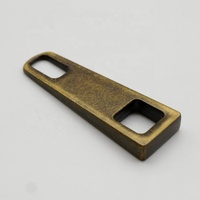 Tiroir à glissière rectangulaire en métal de haute qualité personnalisé, tête de fermeture éclair plate en alliage de zinc pour vêtements, sac à main, quincaillerie