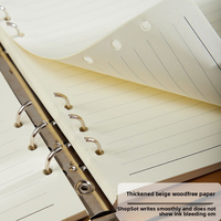 Nouveau Design haut de gamme A5 Business Journal Notebook reliure à 6 anneaux reliure spirale à feuilles mobiles cuir couverture rigide carnet d'adresses taille A5