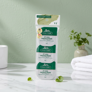 แผ่นมาส์กบำรุงผิวหน้า VT Korean Herbal Skincare Cica Capsule Nursing Pad Ultra Thin สูตรปลอบประโลมผิว ช่วยเติมความชุ่มชื้น สำหรับผิวแพ้ง่าย - Product Image 3