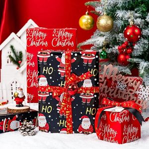 Christmas Wrapping <b>Paper</b> Blacj double-sided wrapping <b>paper</b> Santa Claus <b>pattern</b> wrapping <b>paper</b> for holiday decoration - Product Image 2