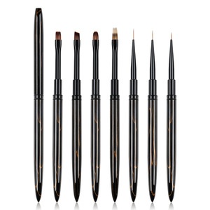 Pinceaux à ongles ovales longs noirs pour salon de beauté, logo OEM, pour dessin et peinture au gel - Product Image 4