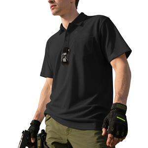 Df-115 Men's Summer Quick Dry Tactical <b>Polo</b> <b>Shirt</b> Gray Short Sleeve <b>With</b> <b>Pocket</b> For Outdoor Leisure Wear - Product Image 4